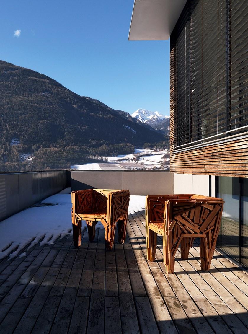 edra Стул с подлокотниками из натуральных деревянных планок Favela Fav010 - Вид №6