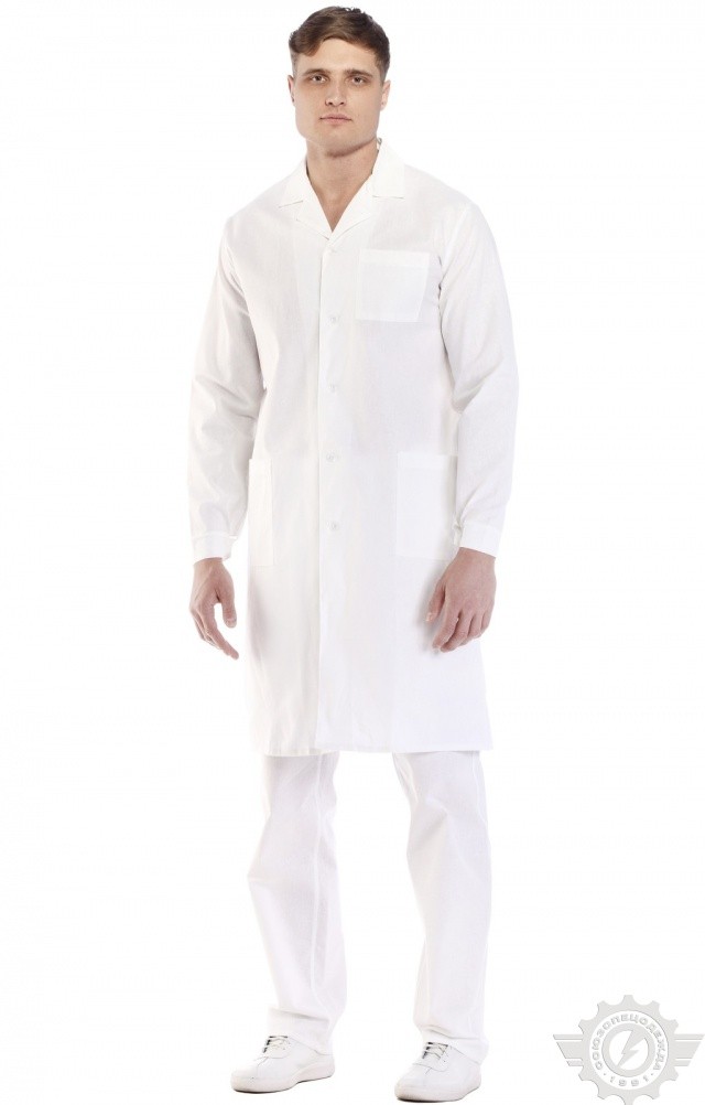 61726 Халат мужской белый  Медицинская одежда  размер 56-58/170-176 Спецодежда  - Вид №10