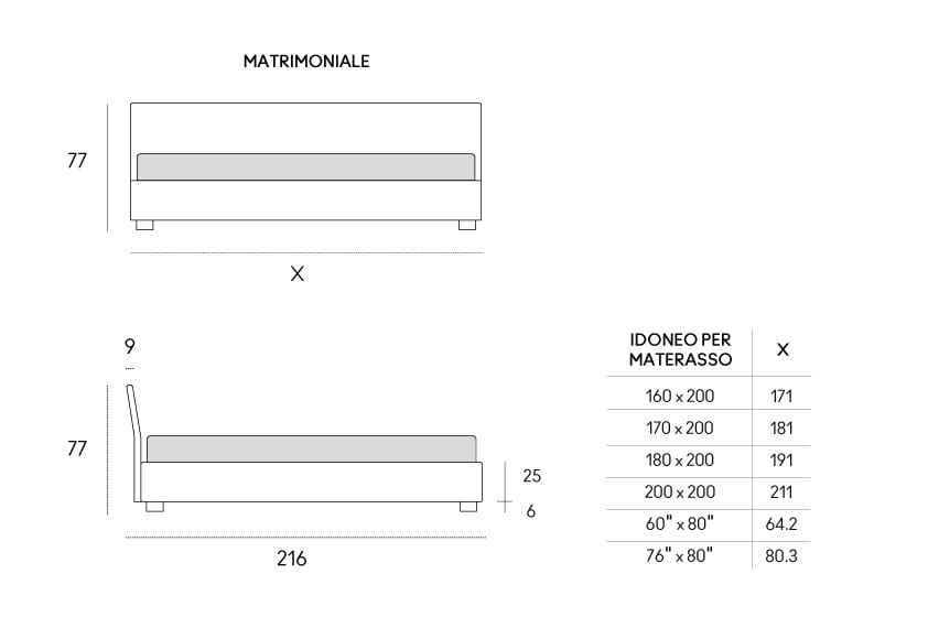 Мягкая и съемная двуспальная кровать Casamania & Horm кровать Figi ARCH-00068995 - Вид №6