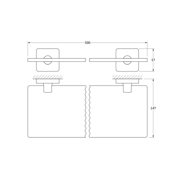 Полка прямая с держателями 50 см Ellux AVANTGARDE AVA 033-C03 sun-id-561864 - Вид №1