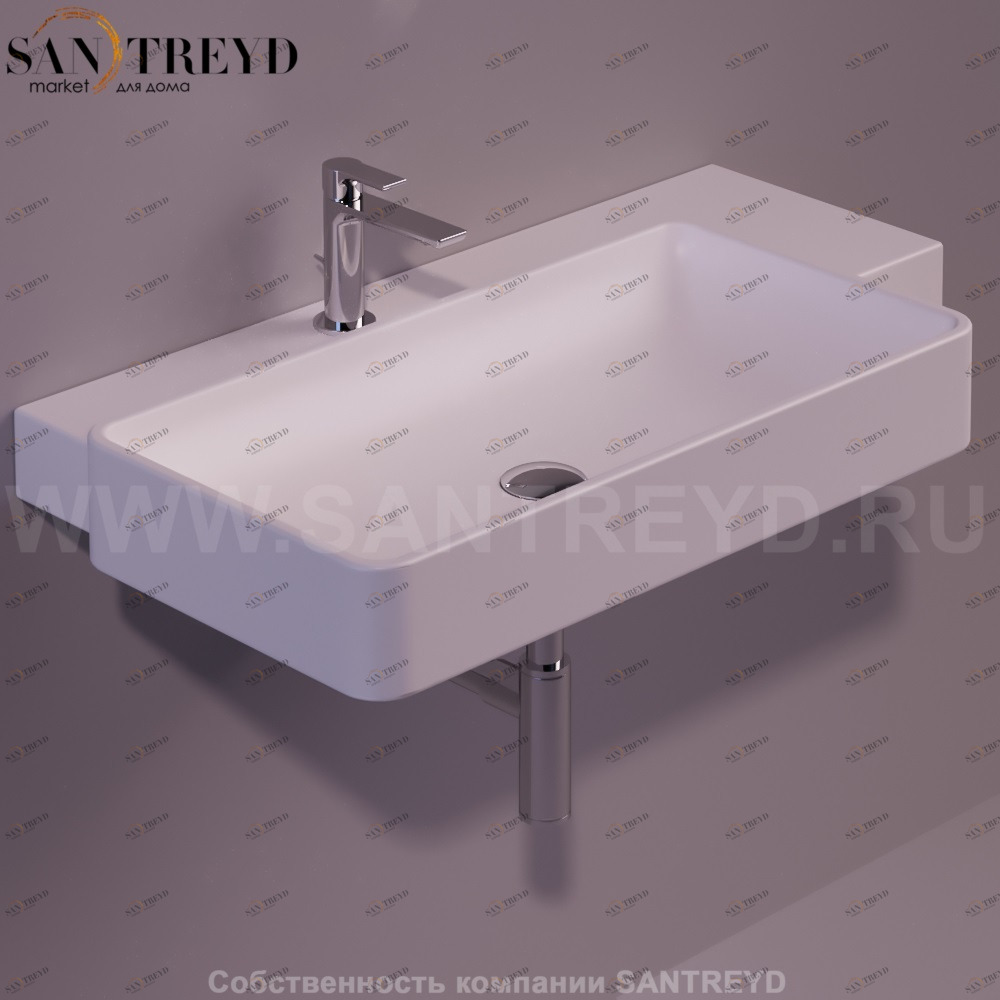 FL02BIANCOMATT Подвесная раковина настенная прямоугольная Simas Flow белая