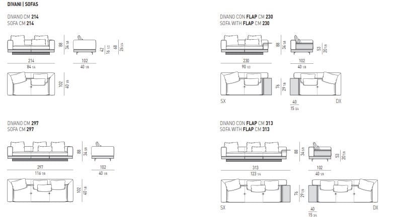 Ткань диван Minotti Коннери ARCH-00140023 - Вид №18