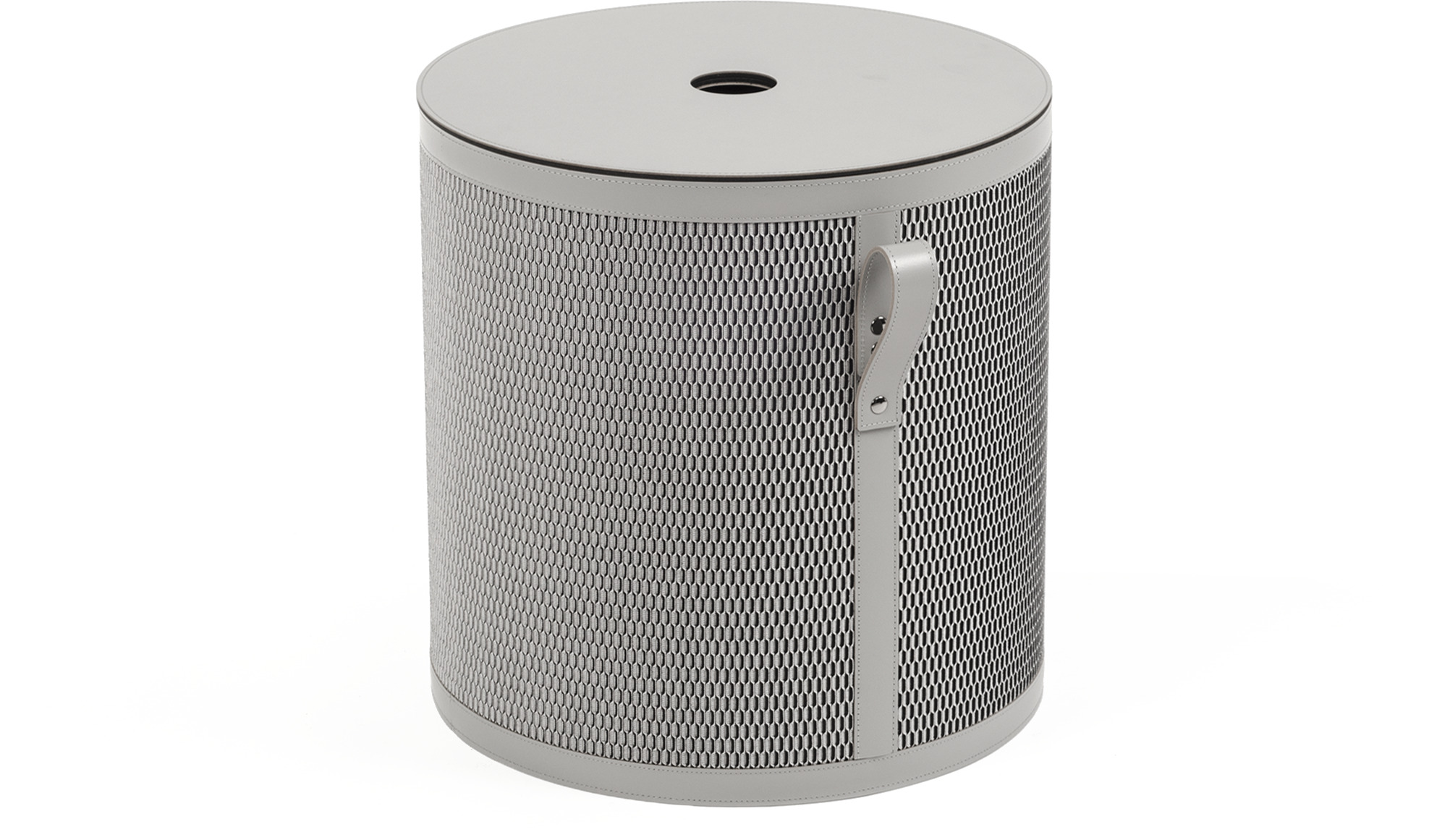 Короткая круглая корзина Nadia - Ø 40XH40 см / регенерированная кожа_коралл