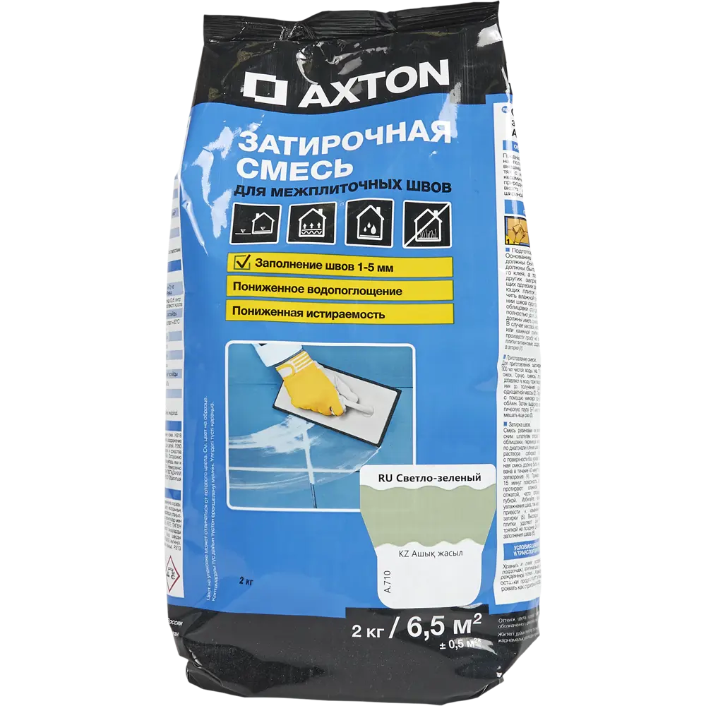 Цементная затирка Axton А710 для плитки и камня, светло-зеленая 2 кг 82403022 STLM-0026655 - Вид №1