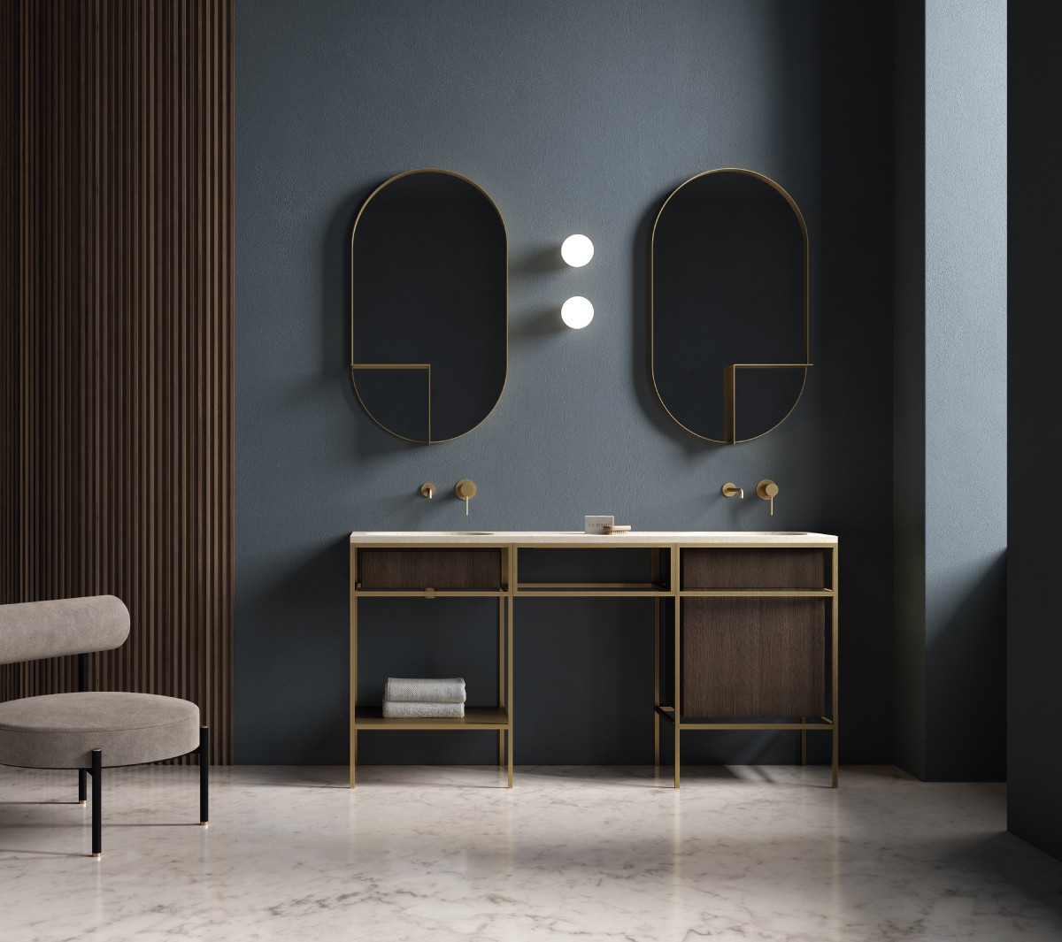 Ex.T Nouveau Shelf Mirror Настенное зеркало с полкой EXNOUSPOVALSX/NE - Вид №3