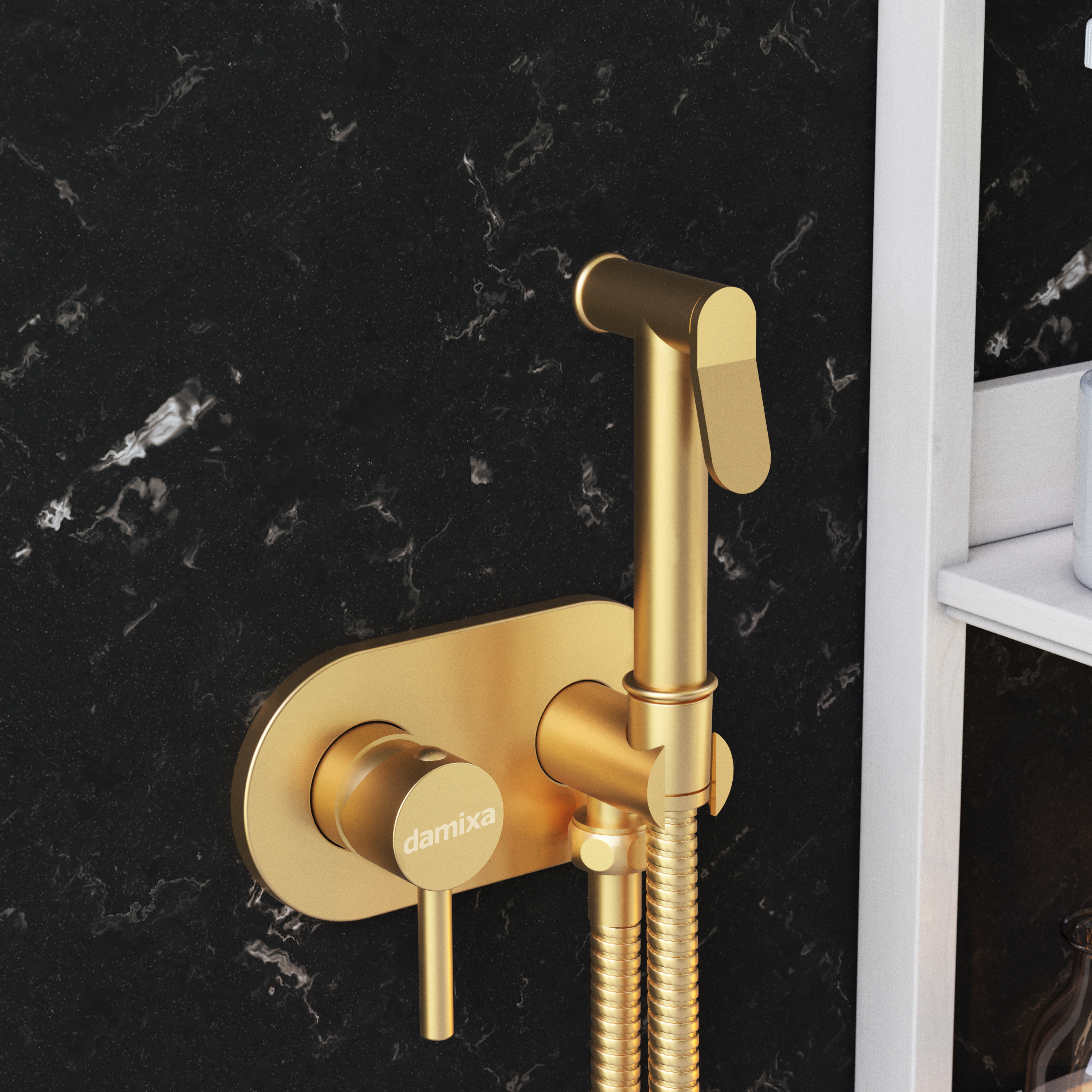 214000000 смеситель монтируемый в стену с гиг.душем бронза Damixa Option - Вид №5