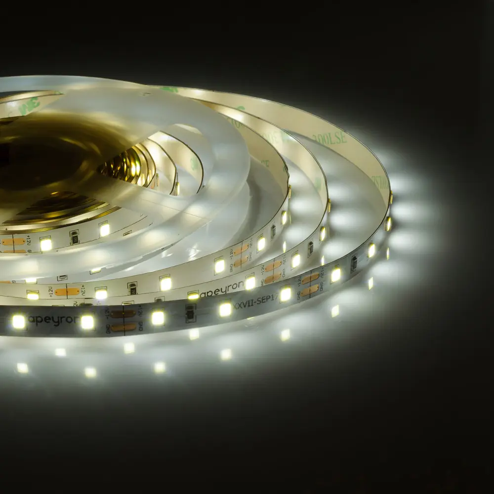Светодиодная лента SMD 3528 60 диодов/4.8 Вт/м 12 В 8 мм IP20 5 м холодный белый свет APEYRON STLM-2191596 - Вид №4