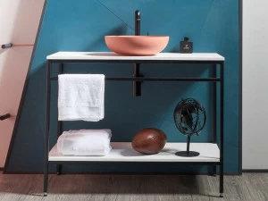 Acquabella Отдельностоящая тумба под умывальник из Акрона © и металла Integra