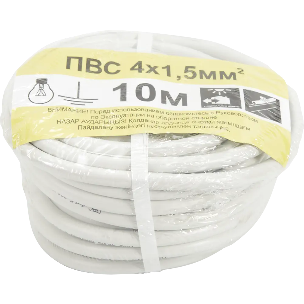 Провод Партнер-Электро ПВС 4x1.5 10 м ГОСТ цвет белый STLM-2080290 - Вид №2