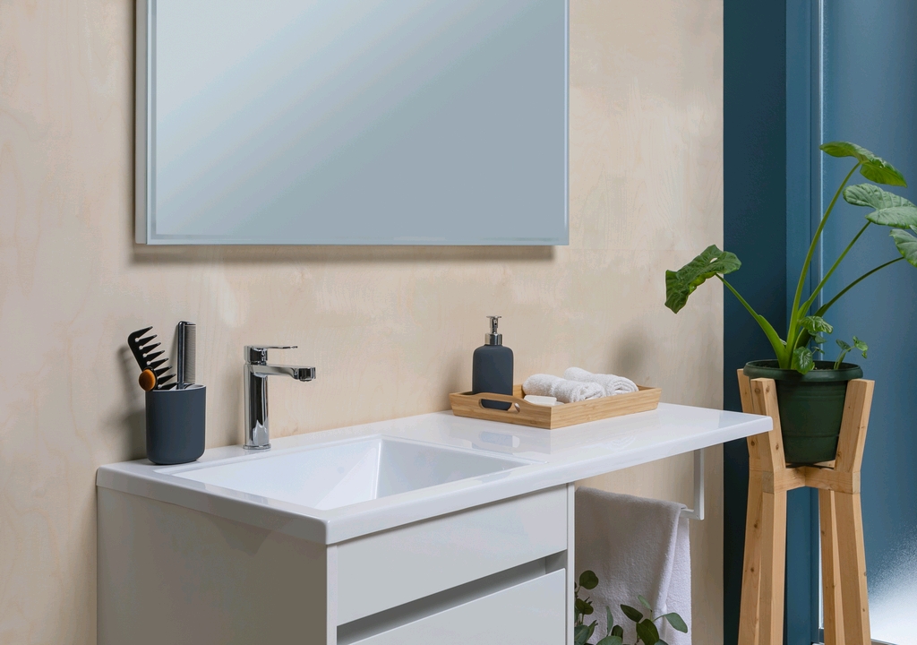 Тумба с раковиной Aquanet Токио 130 L белый (подвесная, 1 ящик) 0023691700235501 - Вид №16