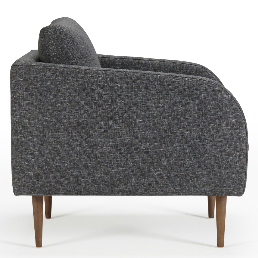 Кресло Hugo с ножками из дуба/грецкого ореха, темно-серое Kragelund 37001248248 - Вид №2