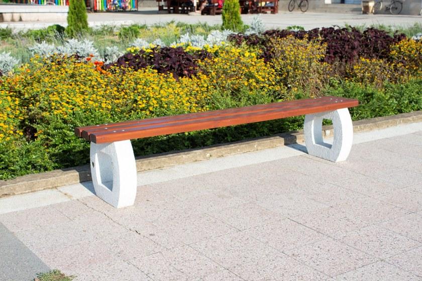 ENCHO ENCHEV - ETE Скамейка из бетона и дерева без спинки  143  - Вид №2