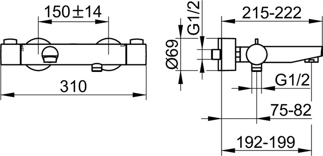 53920010100 Смеситель для ванны DN 15 KEUCO Plan blue - Вид №2
