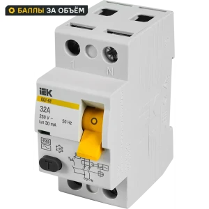 УЗО ВД1-63 IEK 2 полюса 32 А