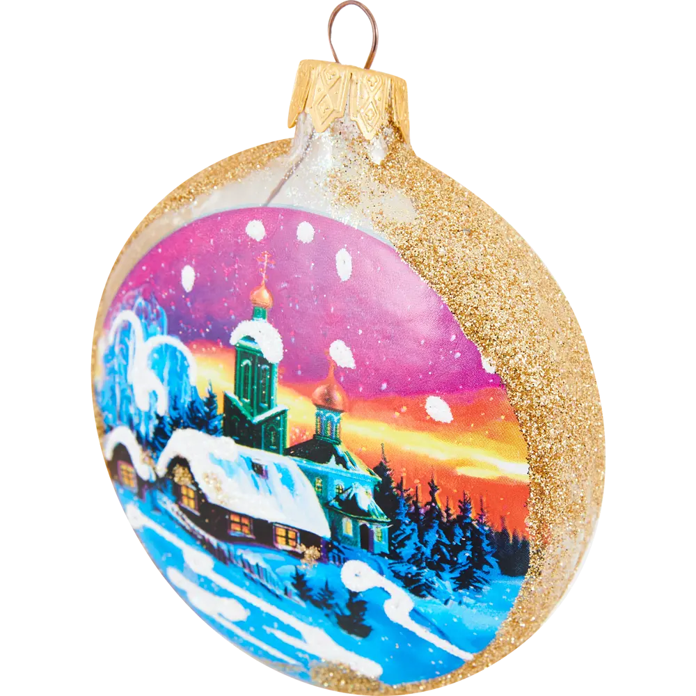 85178236 Елочное украшение Медальон Куранти и снегири КУ-80-224232 Коломеев 10x9 см STLM-0953831 Santreyd  - Вид №2