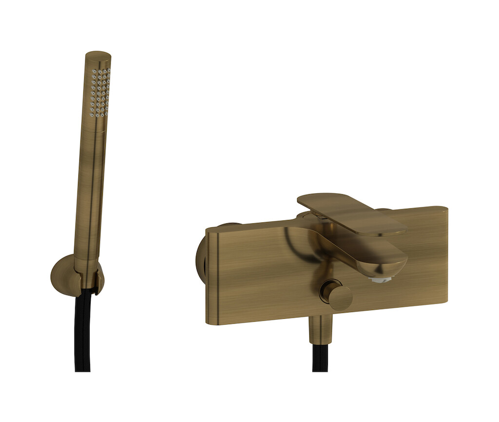 Настенный смеситель для ванной в комплекте с душевым гарнитуром WE ARE IB k2250mb Modern Bronze K2