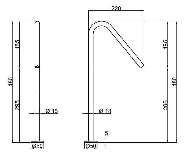 Смеситель для раковины из нержавеющей стали с 2 отверстиями Antoniolupi AYATISIMPLE ARCH-00134976 - Вид №3