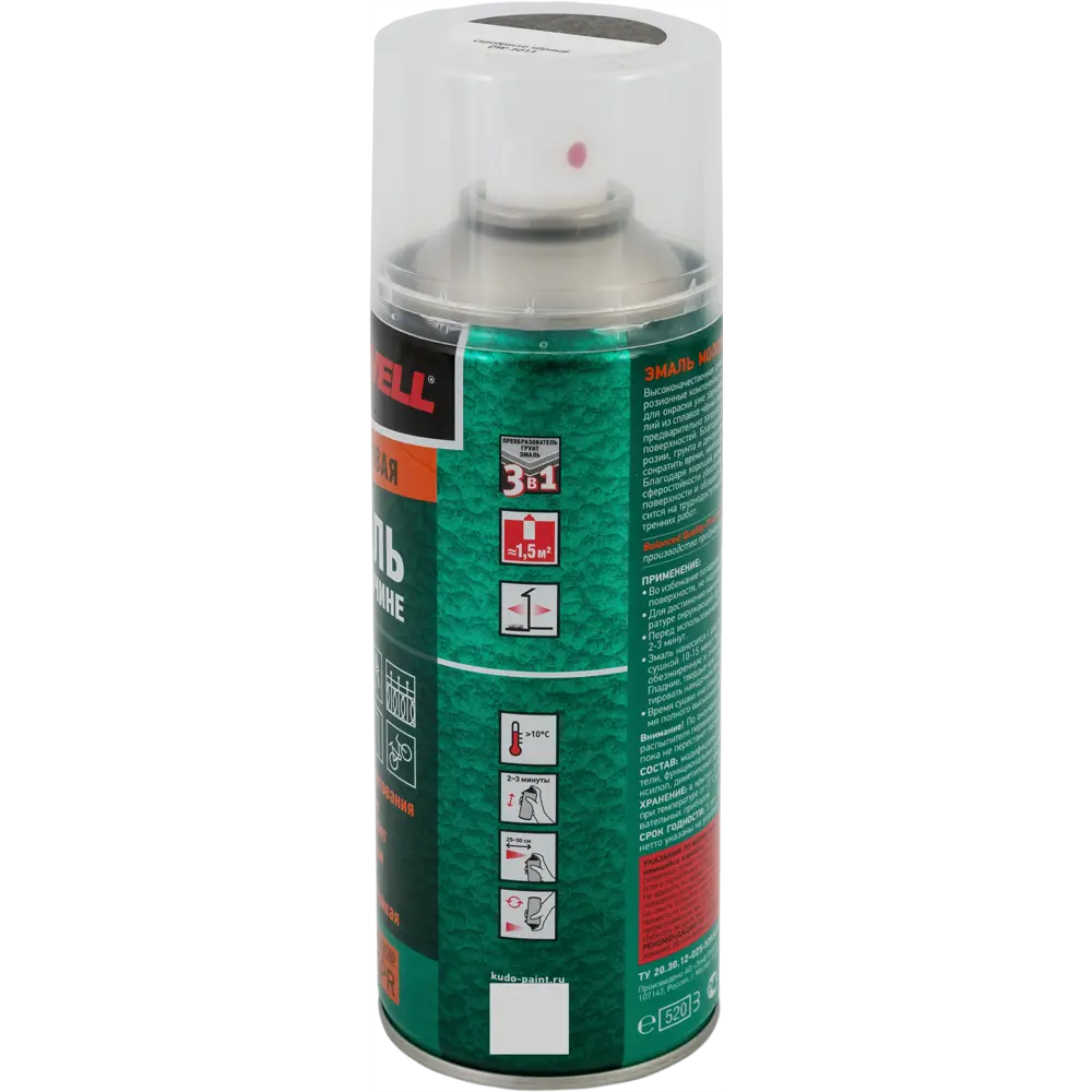 Эмаль по ржавчине Donewell цвет серебристо-чёрный 0.52 л KUDO STLM-2159233 - Вид №2