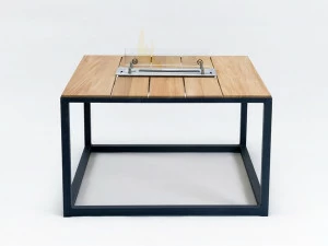 Unopiù Квадратный стол из алюминия и тика Fire Tabrbio