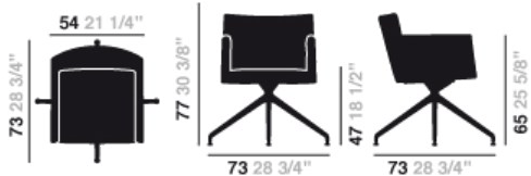 arper Кресло офисное поворотное на козелке с 4-мя спицами Masai sun-id-1488738 - Вид №3