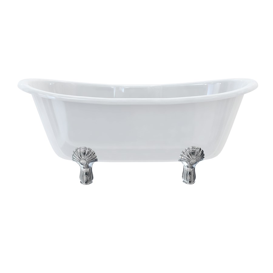 Burlington Двухсторонняя ванна Bateau со стандартными ножками с ножками Period в Chrome T10F E9 CHR  - Вид №4