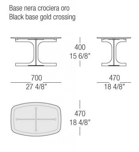 MisuraEmme Стеклянный журнальный столик с основанием 4 звезды sun-id-1474612 - Вид №1