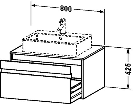 KT669405252 Тумбочка подвесная Ketho #KT6694 800 x 550 мм Европейский дуб, декор Duravit - Вид №1
