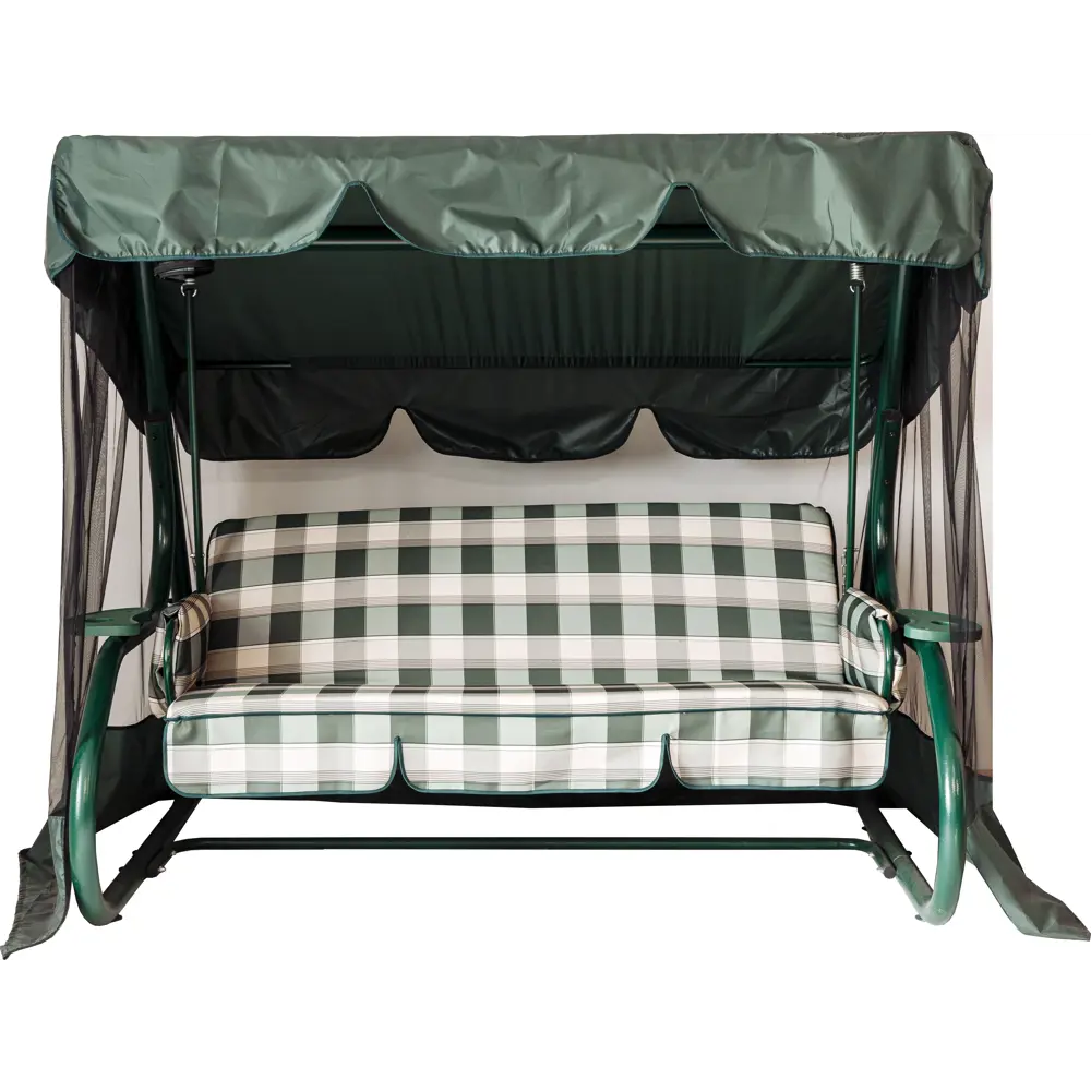 Качели садовые София 3-х местные (до 350 кг) зеленый/ бежевый GREENGARD STLM-2140902 - Вид №2