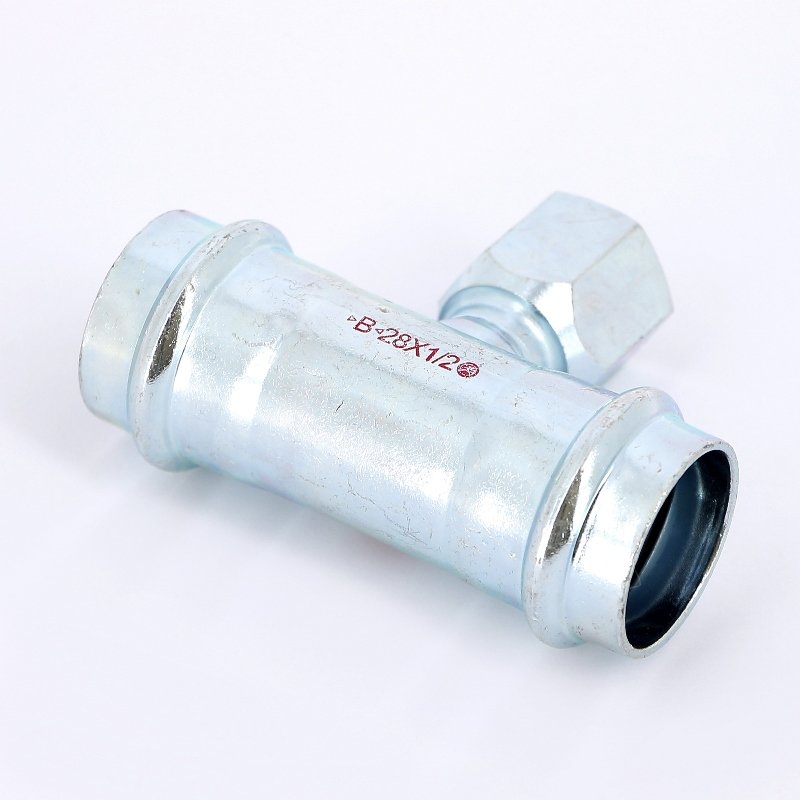 Тройник пресс-B оцинкованная сталь 28 х 1/2' х 28 IBP PC4130G0280428 - Вид №2