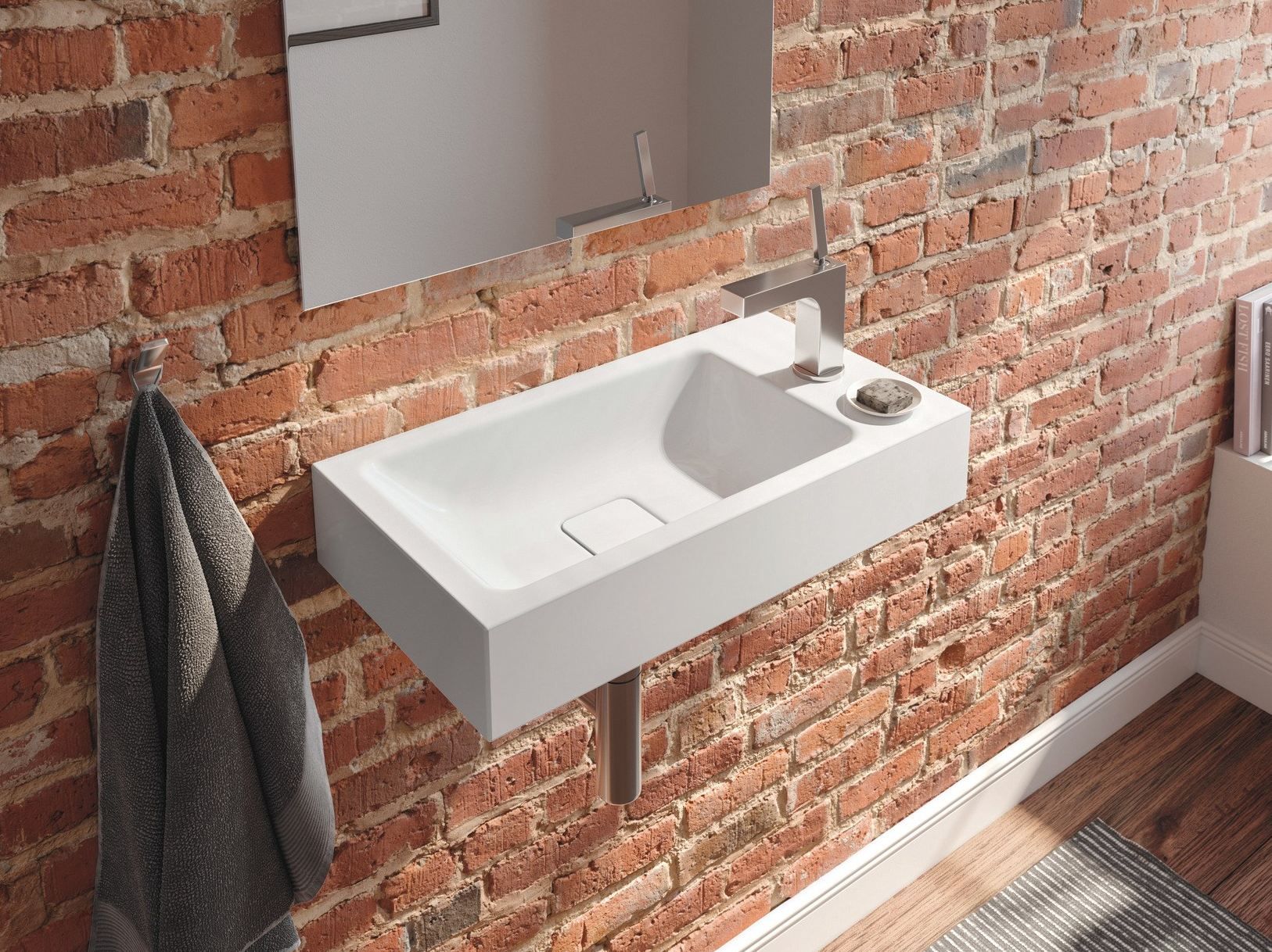 Прямоугольная подвесная ручная мойка из эмалированной стали KALDEWEI конус ARCH-00088999