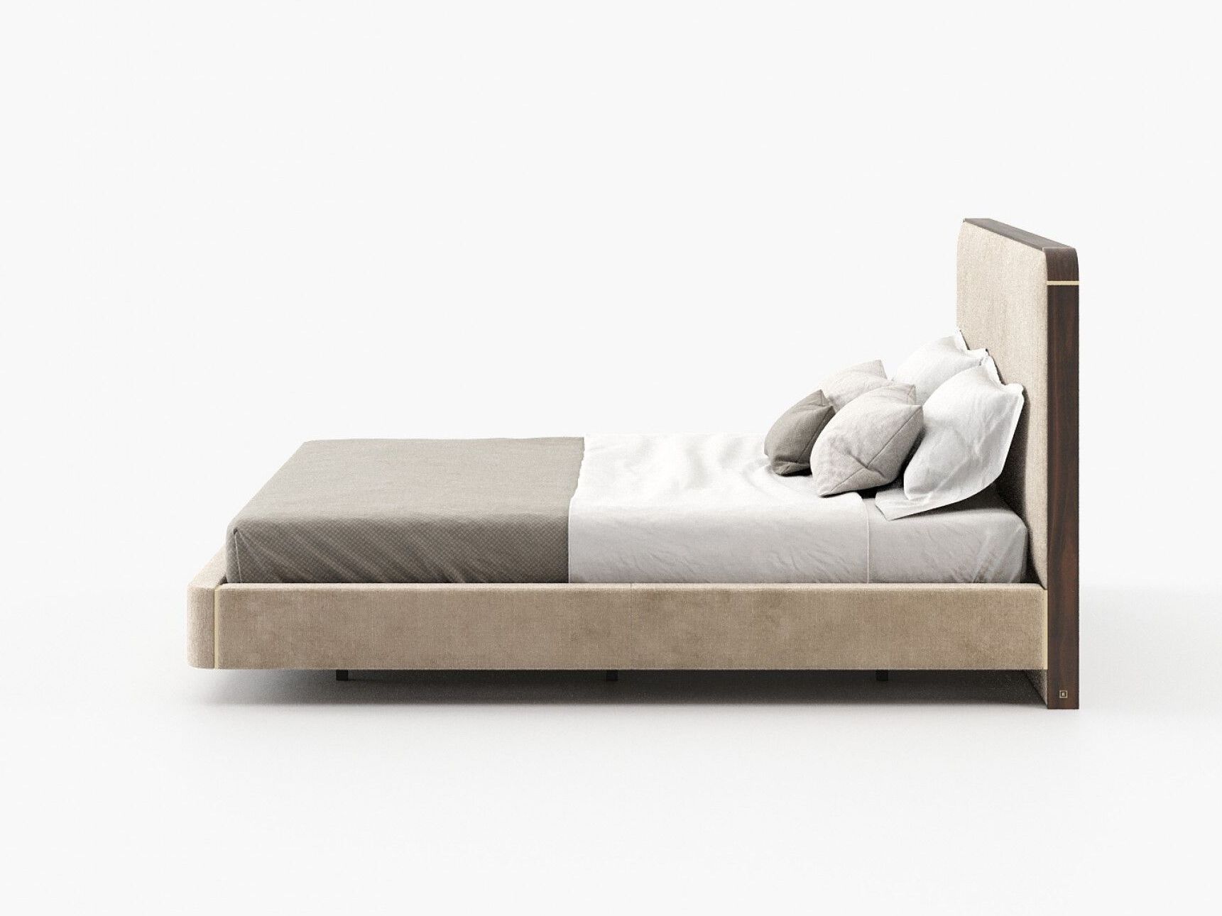 Двуспальная кровать из ткани с мягким изголовьем Laskasas ANNY ARCH-00006314 - Вид №1