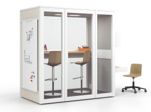 Многосторонняя акустическая офисная кабина со встроенным освещением