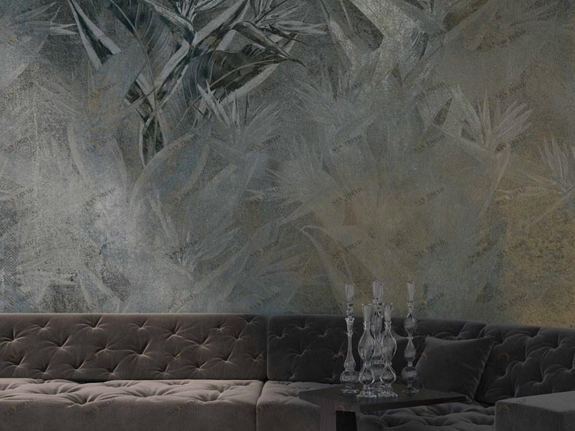 YO2 Обои на флизелиновой основе с тропическим эффектом металлик Botanic drops sun-id-1367943