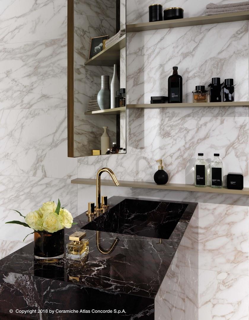 Atlas Concorde Белая плитка для стен с эффектом мрамора Marvel edge sun-id-1389286 - Вид №45