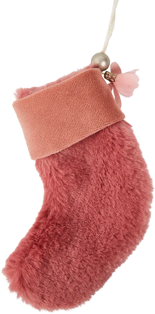 87036553 Елочная игрушка Носок 14x9.5 цвет розовый STLM-0959634
