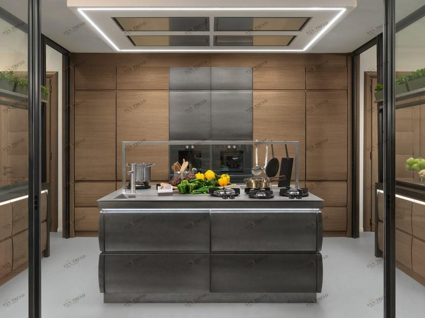 L'Ottocento Дубовая кухня с островом Chronos sun-id-1439603