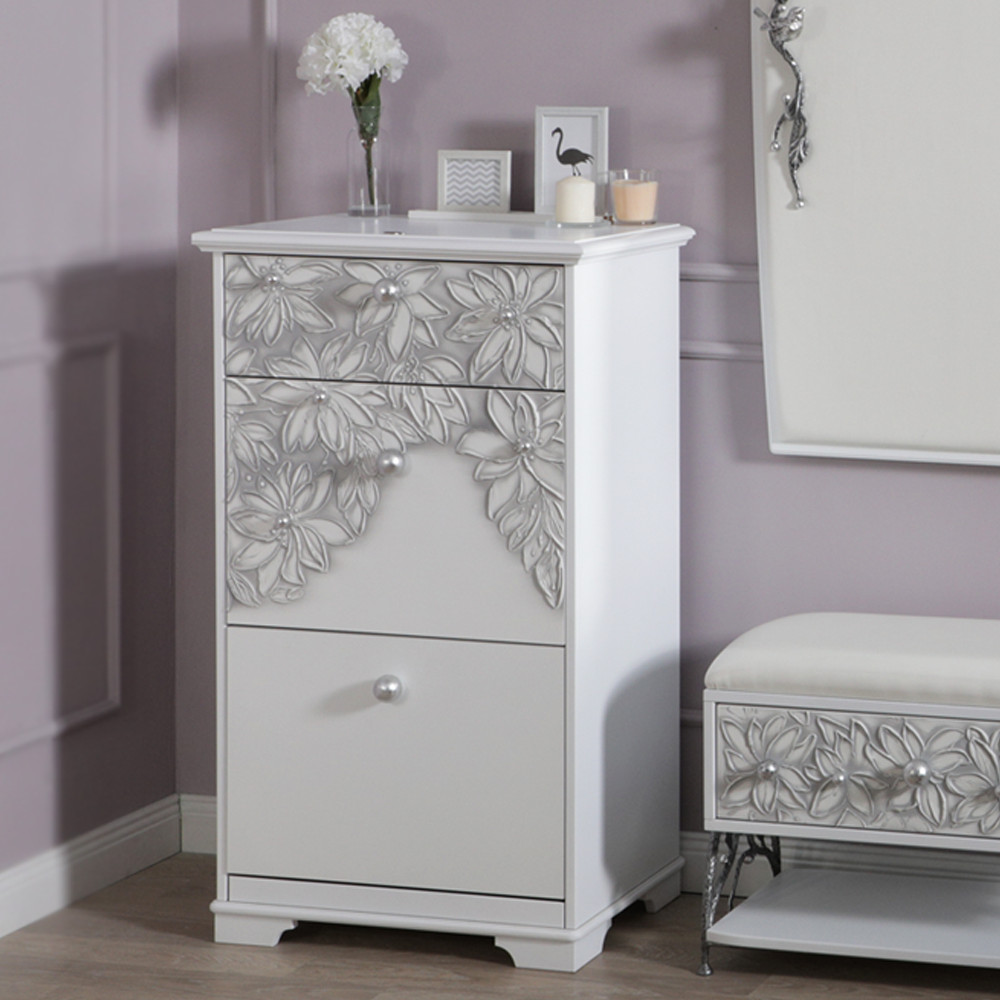 11621 Комод Терра-3 (с 3-мя ящиками) Айс Античное серебро BOGACHO 4627196590489