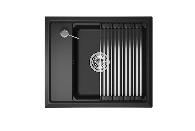 KS-6004, ЧЁРНЫЙ, кухонная мойка, кварц GRANULA 6004-ST302 - Вид №1