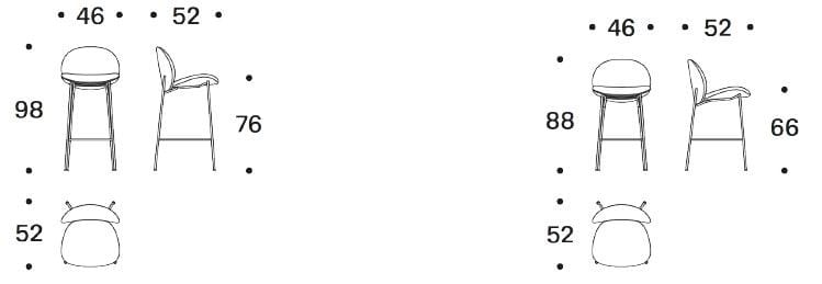 Высокий тканевый стул со спинкой Saba Italia ARCH-00084446 - Вид №2