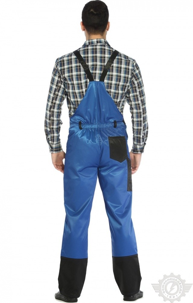 61471 Полукомбинезон "Мастер" василек-черный  Летняя спецодежда  размер 48-50/170-176  - Вид №3