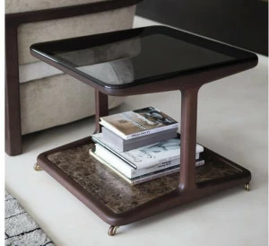 Porada Квадратный деревянный журнальный столик на колесиках Iron