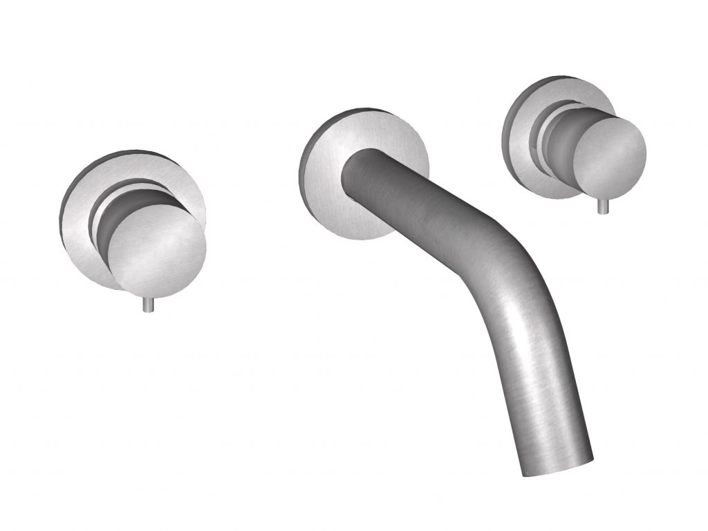 73540 Смеситель для раковины из матовой нержавеющей стали 316, 232 мм. носик. Bongio Time2020 Basic 