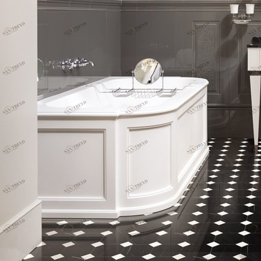 Ванна правосторонняя угловая из материала “White Tec” 1NAPRESIDENTWHDX Devon Devon PRESIDENTDX Devon&Devon