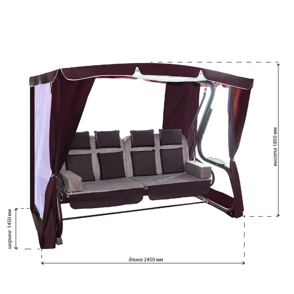 Качели садовые Маранди 4-х местные (до 400 кг) коричневый 84316335 STLM-2073142 Santreyd - Вид №5
