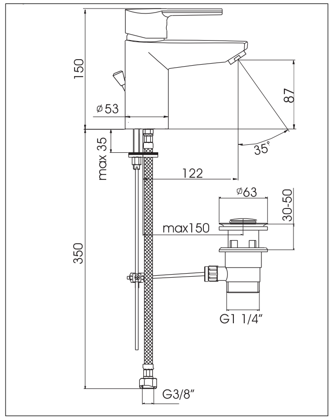 Смеситель для раковины Kaja Signum 41020-C 41020C - Вид №1