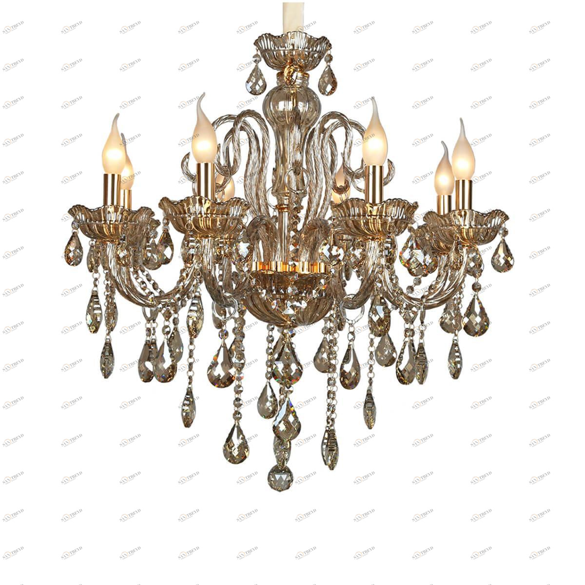 Подвесная люстра Omnilux OML-76803-08 прозрачная OMNILUX ДИЗАЙНЕРСКИЕ 188162 Прозрачный 