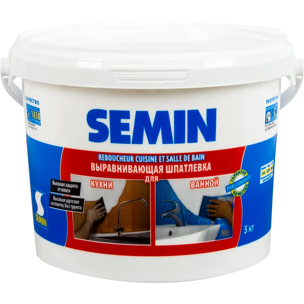 Шпаклёвка влагостойкая выравнивающая Semin 5 кг 14247776 STLM-2182358 