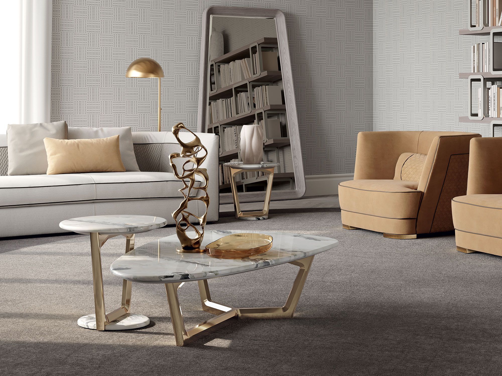 Круглый мраморный журнальный столик Vittoria Frigerio SAVINI ARCH-00031060 - Вид №4