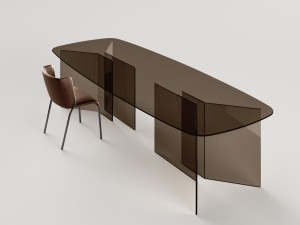 Прямоугольный стол из закаленного стекла