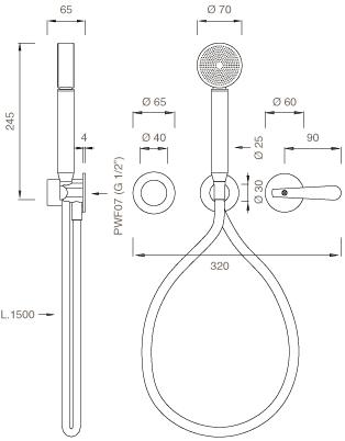Ceadesign Настенный термостатический смеситель для ванны / душа Lutezia Ltz 32 - Вид №1